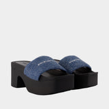 Sandales Aw Denim Hotfix Platform - Alexander Wang - Coton - Bleu