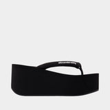 Sandales Jenna Thong Platform - Alexander Wang - Nylon - Noir