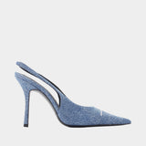 Escarpins Buffy 105mm Sling Back - Alexander Wang - Denim - Bleu
