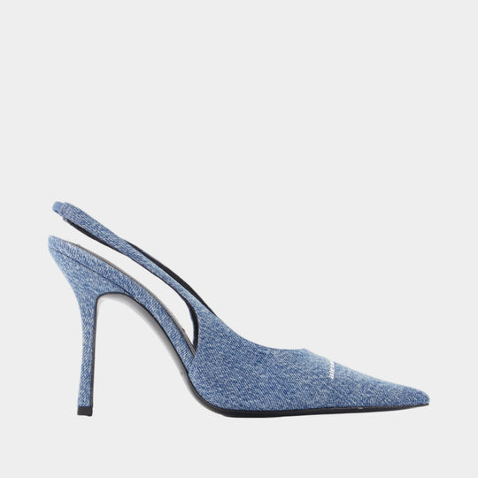 Escarpins Buffy 105mm Sling Back - Alexander Wang - Denim - Bleu