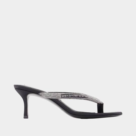 Sandales Courtney 65mm - Alexander Wang - Satin - Noir