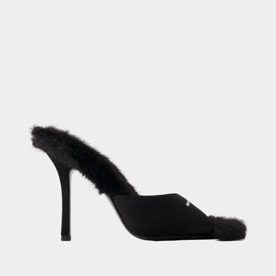 Sandales Cher 105mm Mule - Alexander Wang - Soie - Noir