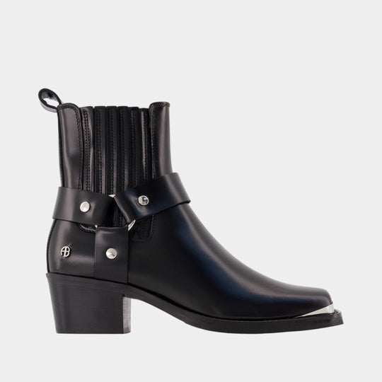 Bottines Mid Biker - ANINE BING - Cuir - Noir
