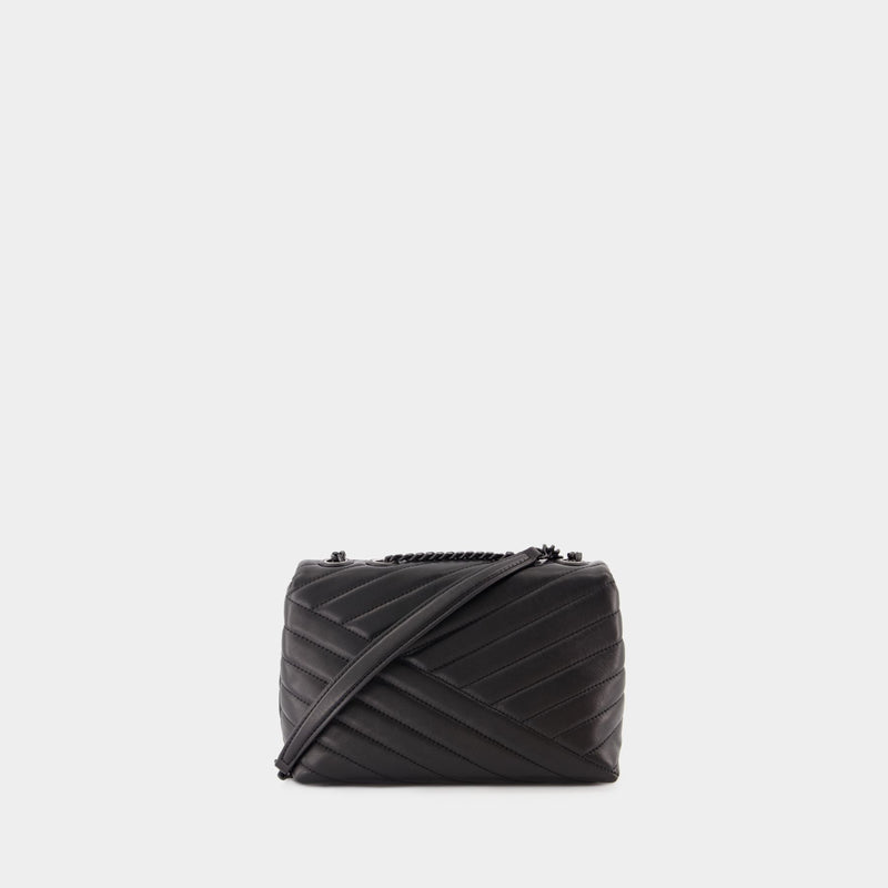 Sac Porté Épaule Kira Chevron Small - Tory Burch - Cuir - Noir