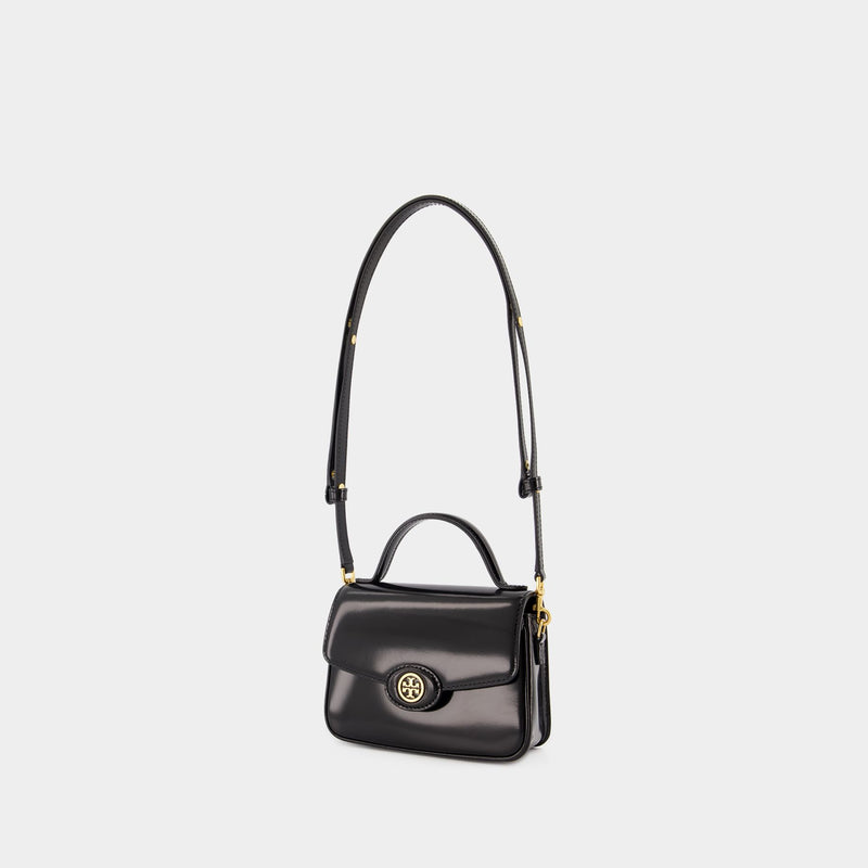 Sac À Main Robinson Small Top Handle - Tory Burch - Cuir - Noir