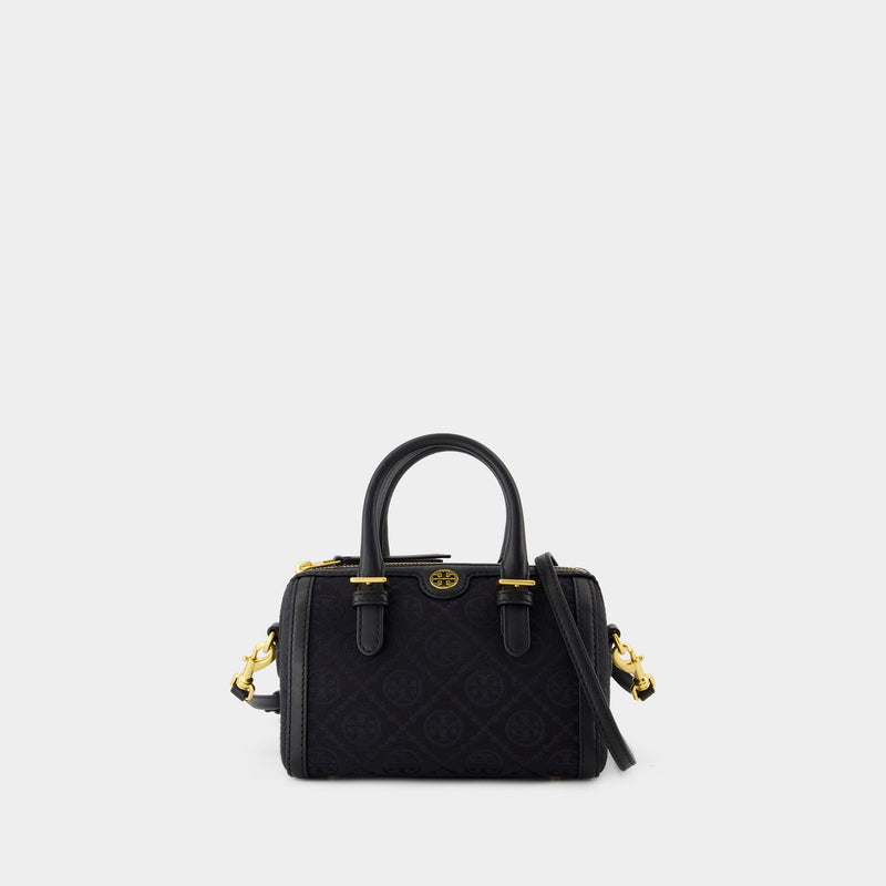 Sac À Main T-Monogram Petite Barrel - Tory Burch - Coton - Noir