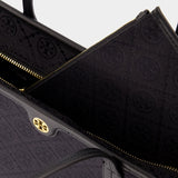 Cabas T Monogram Small - Tory Burch - Cuir - Noir