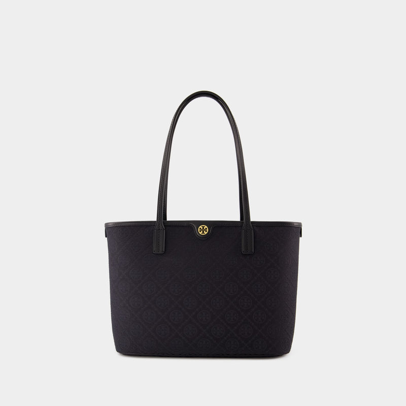 Cabas T Monogram Small - Tory Burch - Cuir - Noir