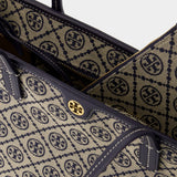 Cabas T Monogram Small - Tory Burch - Coton - Tory Navy