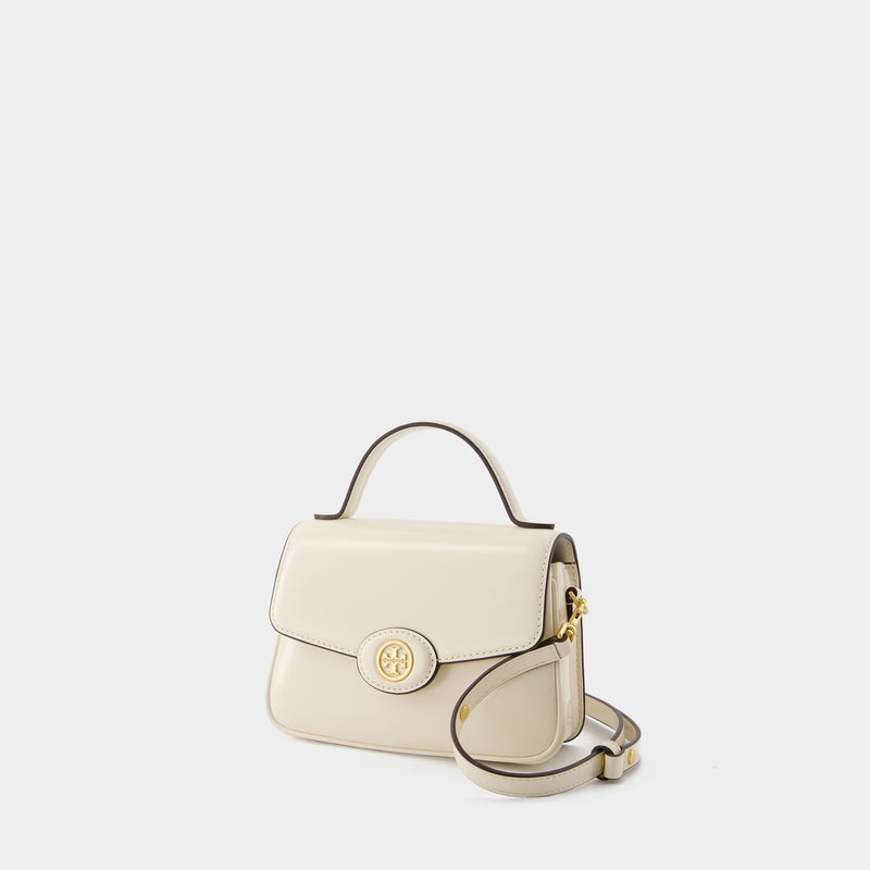 Sac À Main Robinson Small Top Handle - Tory Burch - Cuir - Crème