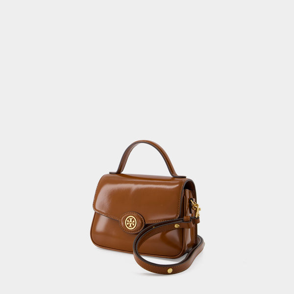 Sac À Main Robinson Small Top Handle - Tory Burch - Cuir - Marron