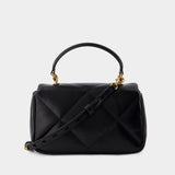 Sac À Main Kira Diamond Top Handle - Tory Burch - Cuir - Noir