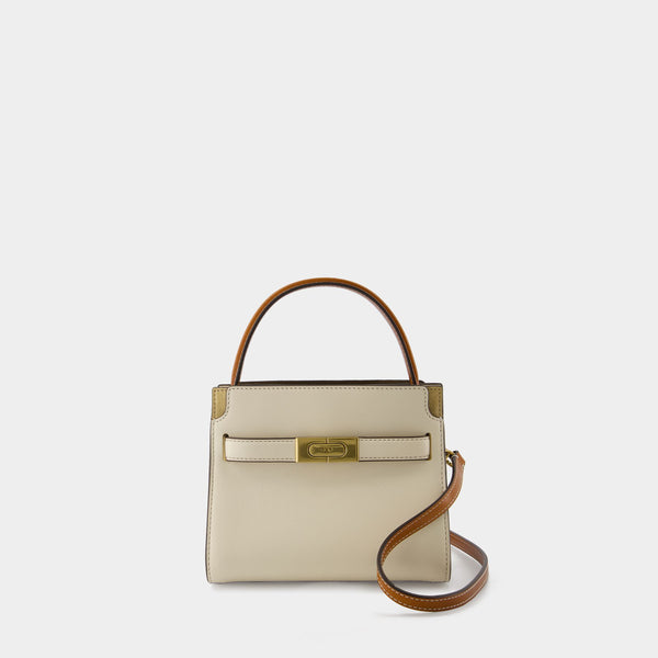 Sac À Main Lee Radziwill Petite Double - Tory Burch - Cuir - Crème