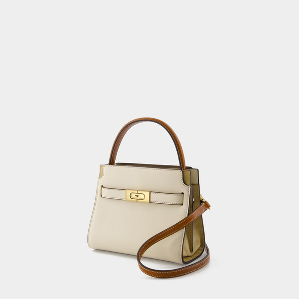 Sac À Main Lee Radziwill Petite Double - Tory Burch - Cuir - Crème