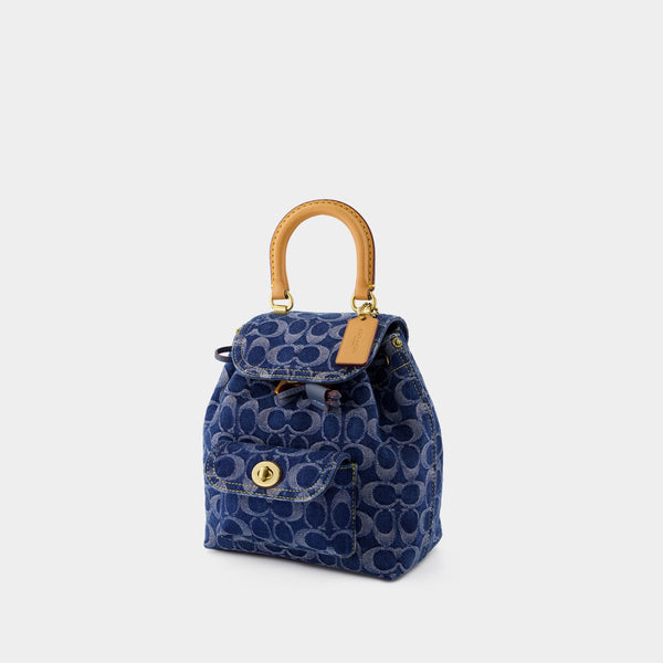 Sac À Dos Signature Riya 21 - Coach - Coton - Bleu