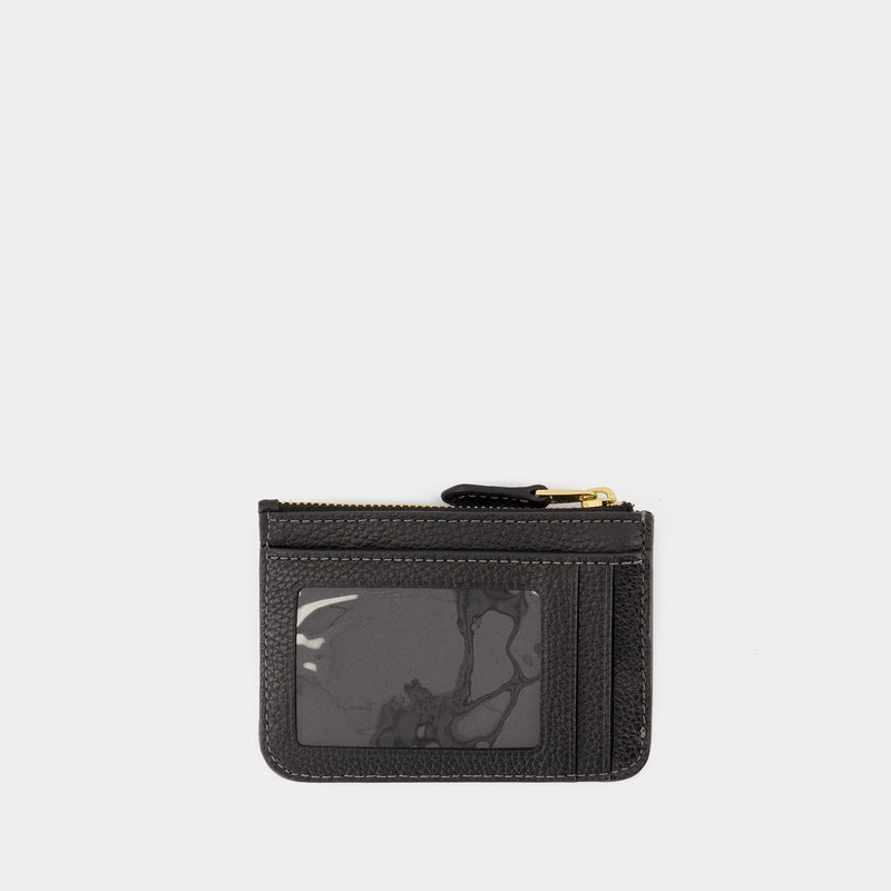 Porte-carte Mini Id Skinny - Coach - Cuir - Noir