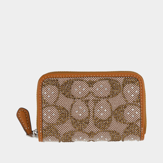 Porte-Carte Crystal Signature Small - Coach - Toile - Marron