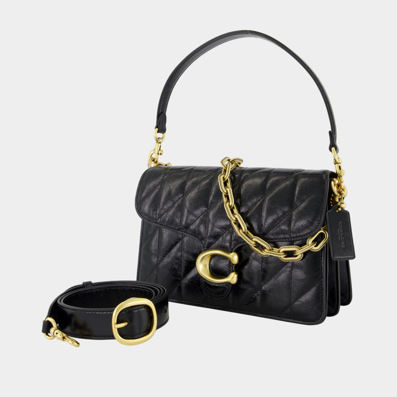 Sac Porté Épaule Tabby With Chain - Coach - Cuir - Noir
