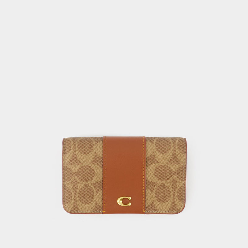 Porte-carte Signature Essential Slim - Coach - Toile - Marron