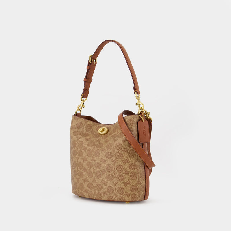 Sac À Bandoulière Willow Soft 19 - Coach - Toile - Marron