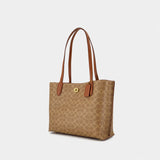 Cabas Willow Tote - Coach - Toile - Marron