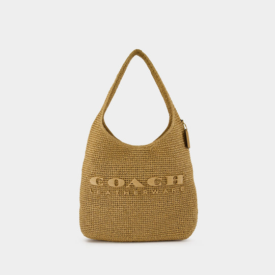Sac Porté Épaule Straw Brooklyn 39 - Coach - Coton - Neutre
