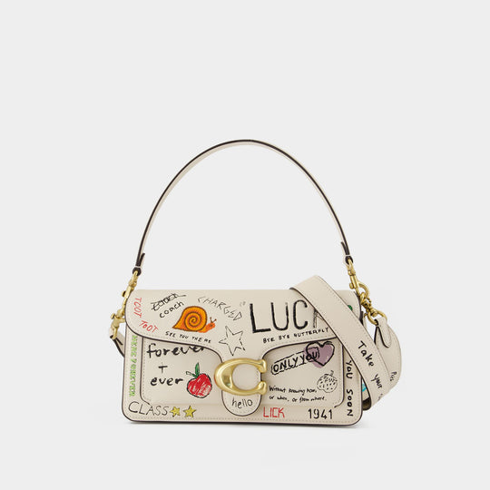 Sac Porté Épaule Sketch Print Tabby 26 - Coach - Cuir - Blanc