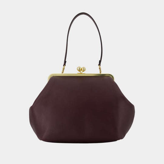 Pochette Large Kisslock - Coach - Cuir - Bordeaux