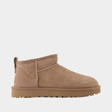 Bottines W Classic Ultra Mini - UGG - Cuir - Marron