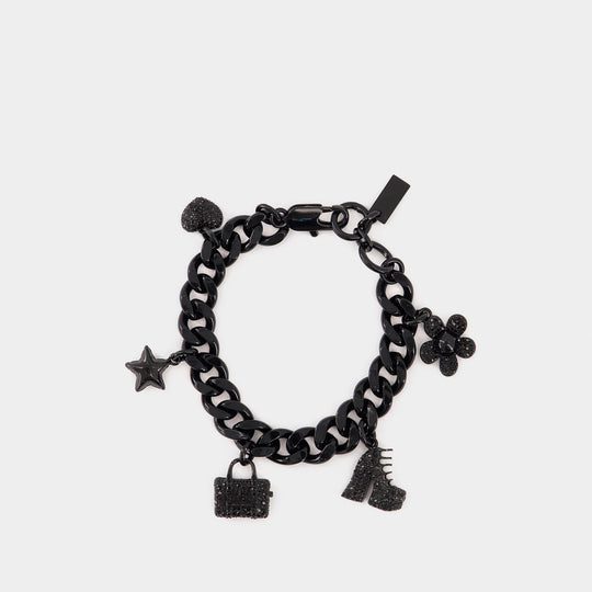 Bracelet Mini Icon Pave Charm - Marc Jacobs - Métal - Noir
