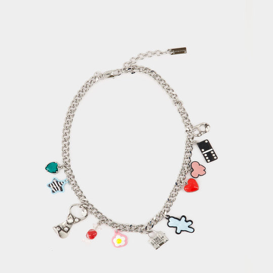 Collier Sticker Charm - Marc Jacobs - Métal - Argenté