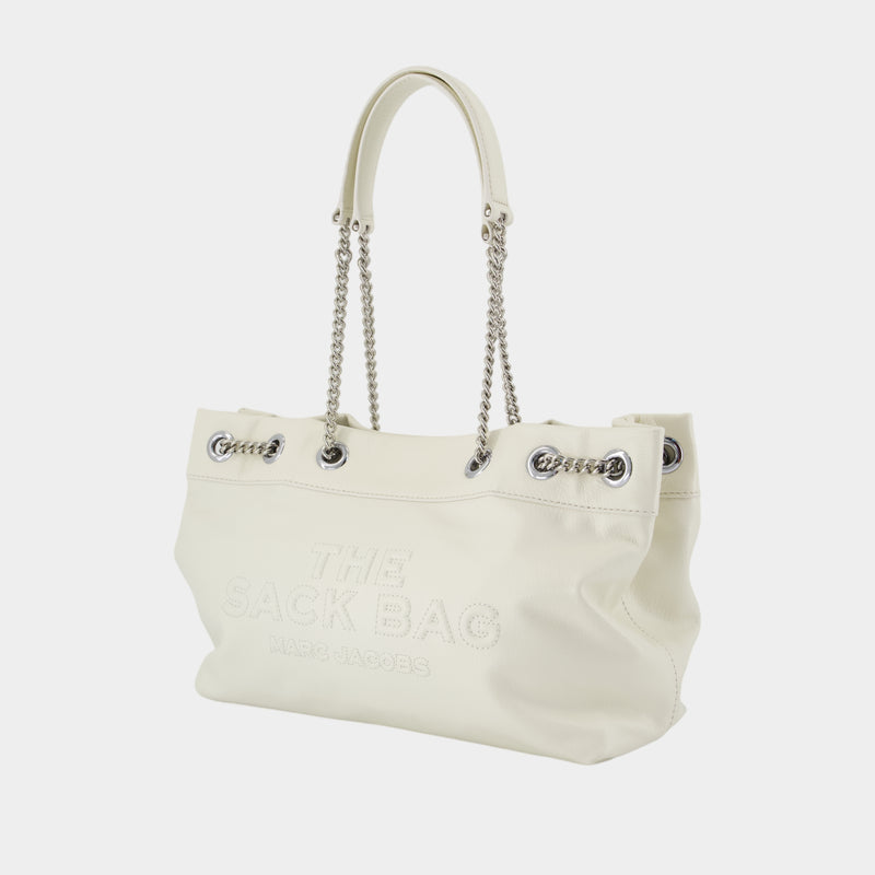 Sac Porté Épaule The Chain Sack - Marc Jacobs - Cuir - Blanc