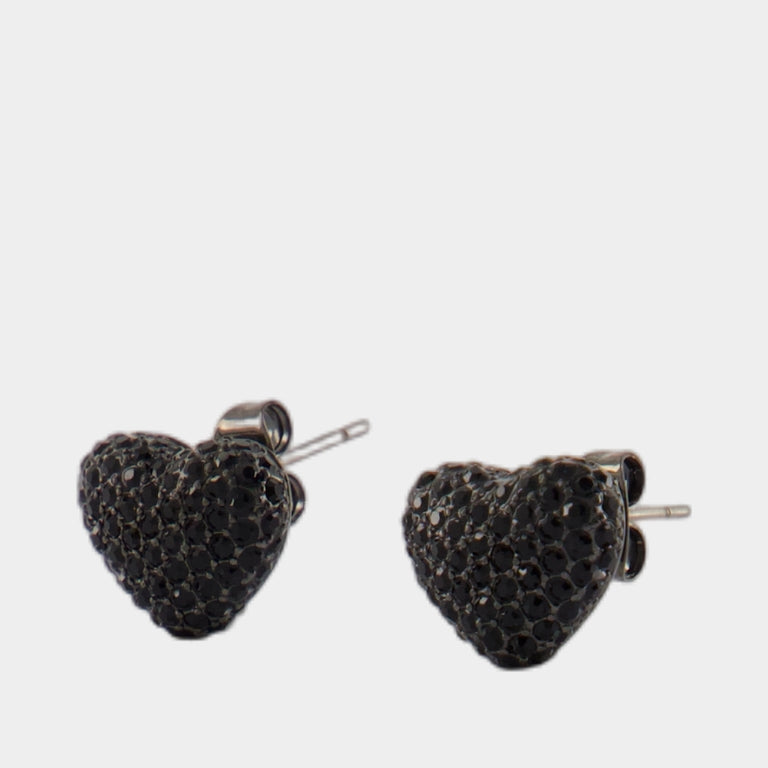 Boucles D'oreilles Balloon Heart Pave - Marc Jacobs - Métal - Noir
