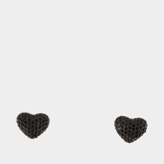 Boucles D'oreilles Balloon Heart Pave - Marc Jacobs - Métal - Noir