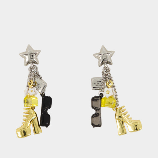 Boucles D'oreilles Mini Icon Charm - Marc Jacobs - Métal - Doré