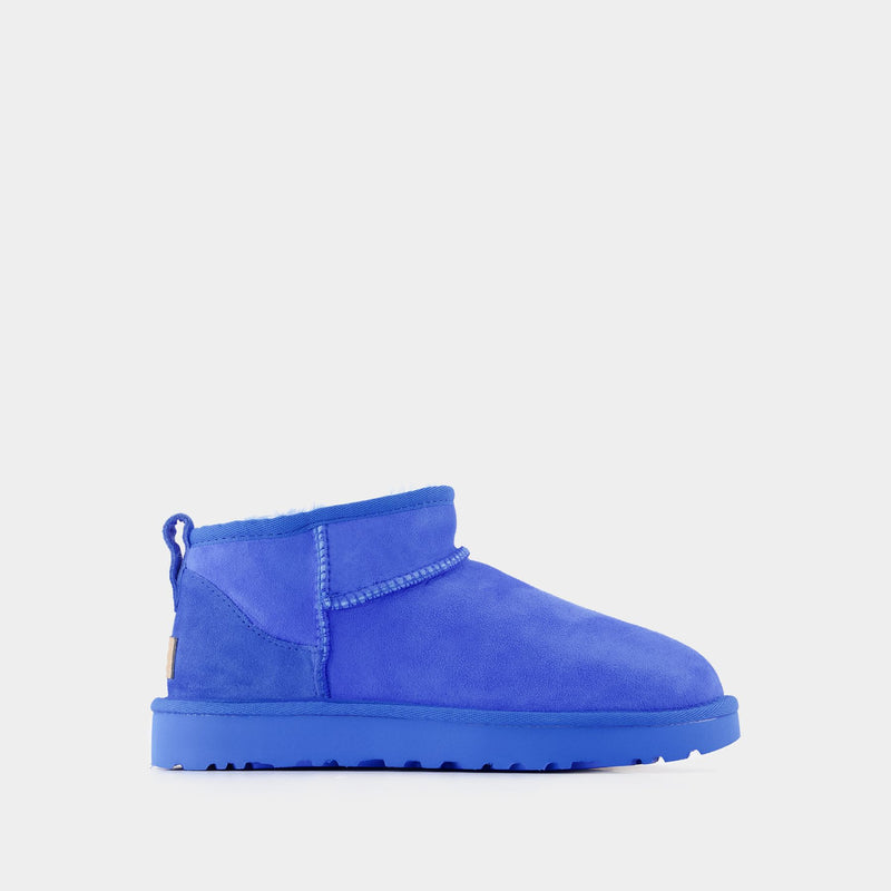 Bottines W Classic Ultra Mini - UGG - Cuir - Bleu