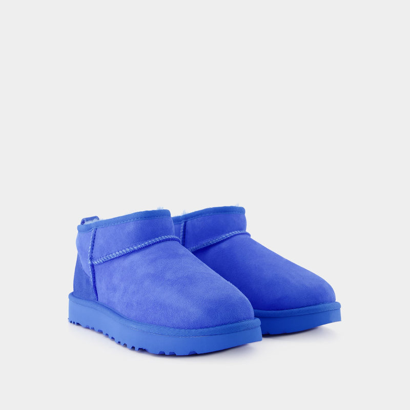 Bottines W Classic Ultra Mini - UGG - Cuir - Bleu