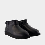 Bottines Classic Ultra Mini Lthr Regen - UGG - Cuir - Noir