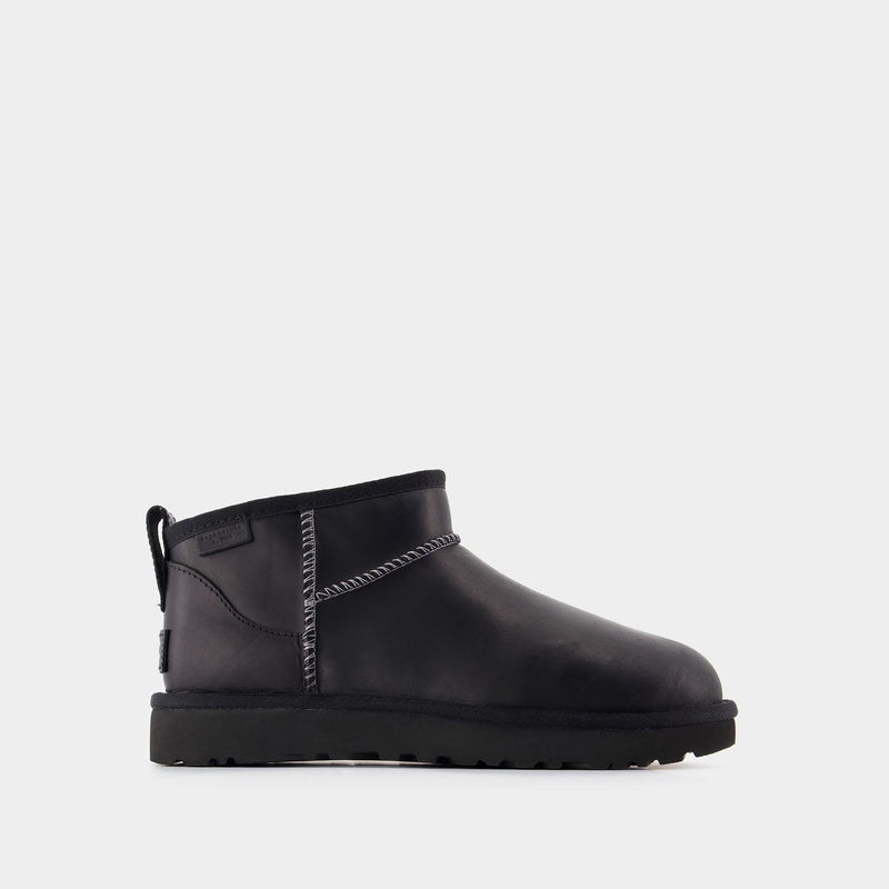 Bottines W Classic Ultra Mini - UGG - Cuir - Noir