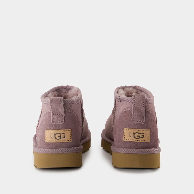 Bottines W Classic Ultra Mini - UGG - Cuir - Violet