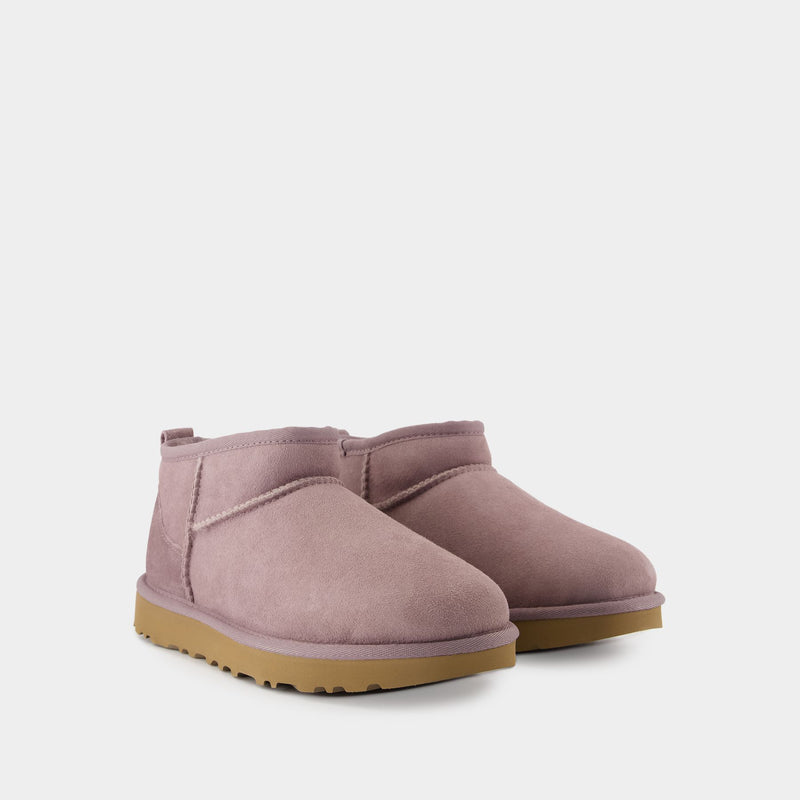 Bottines W Classic Ultra Mini - UGG - Cuir - Violet