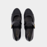 Ballerines Cap Toe Mary Jane - Tory Burch - Cuir - Noir