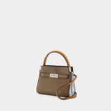 Sac Lee Radziwill Color-Block Petite Double - Tory Burch - Cuir - Marron