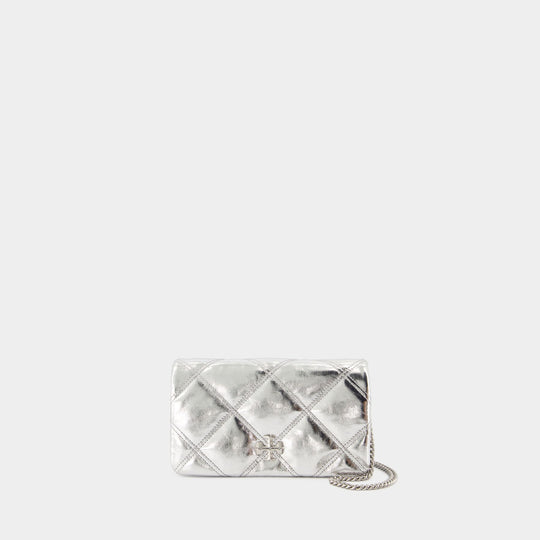Wallet On Chain Kira Diamond - Tory Burch - Cuir - Argenté
