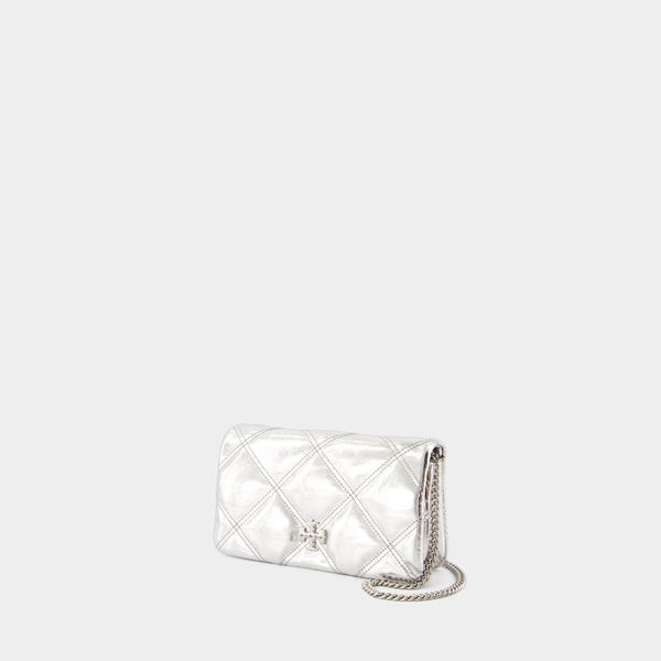 Wallet On Chain Kira Diamond - Tory Burch - Cuir - Argenté
