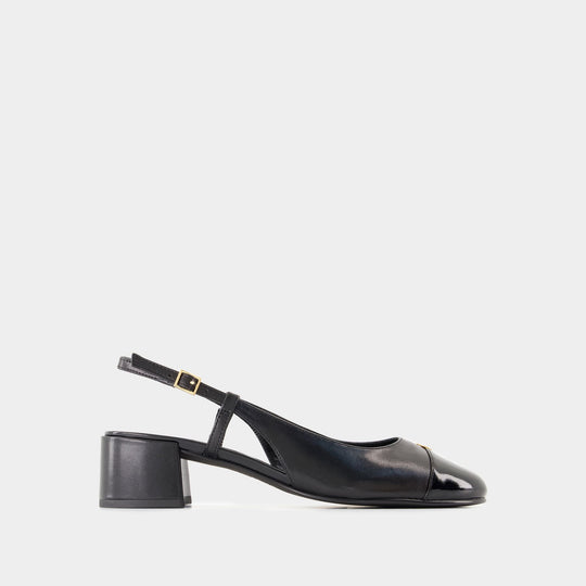 Sandales Cap Toe - Tory Burch - Cuir - Noir