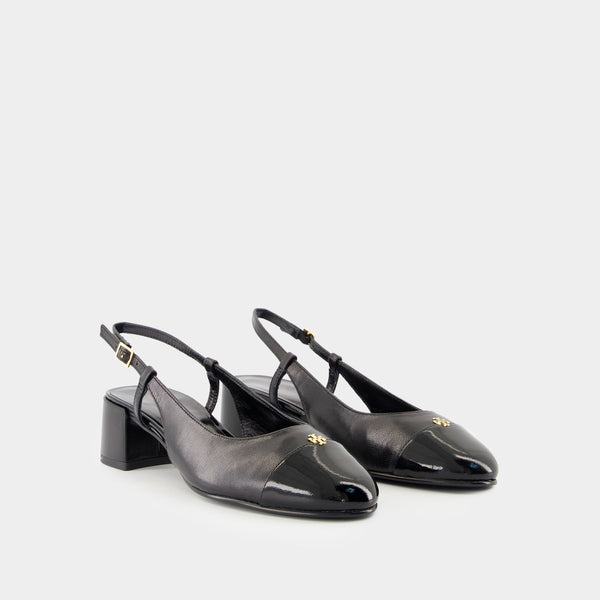 Sandales Cap Toe - Tory Burch - Cuir - Noir
