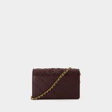 Wallet On Chain Fleming Soft - Tory Burch - Cuir - Marron