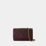 Wallet On Chain Fleming Soft - Tory Burch - Cuir - Marron