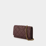 Wallet On Chain Fleming Soft - Tory Burch - Cuir - Marron